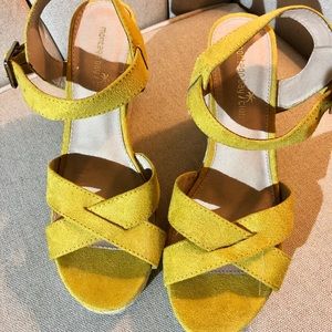 Yellow Wedge Sandals